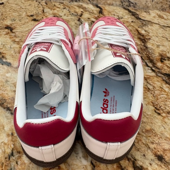 adidas Pink and White Suede Retro Sneakers - Picture 2 of 4